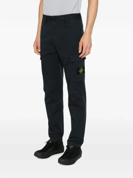Pantaloni Stone Island cu strasuri albastru