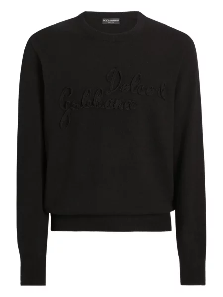 Pulover Dolce & Gabbana cu decolteu rotund negru