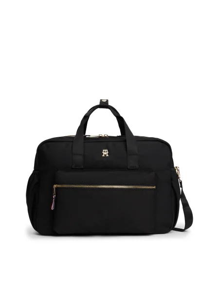 TOMMY HILFIGER Torba TH Monogram Plaque Changing' črna