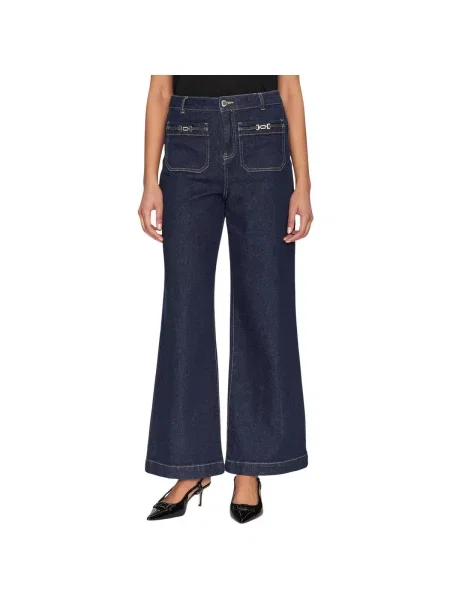Morgan Traperice Tamnoplava Wide Leg plava