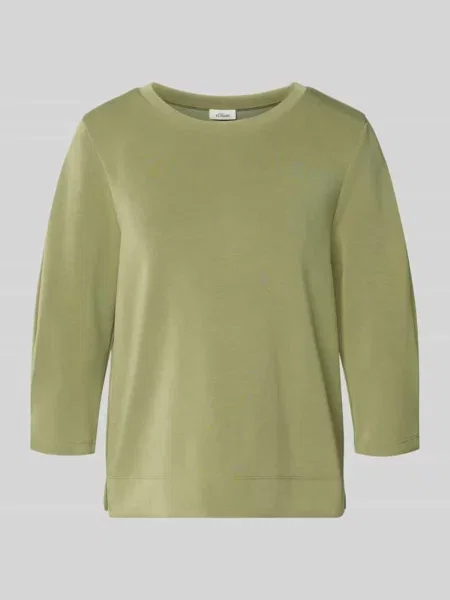 Bluza o kroju comfort fit z mieszanki modalu zielona