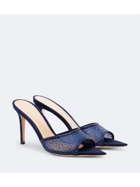 Papuci tip mules Gianvito Rossi plasă albastru
