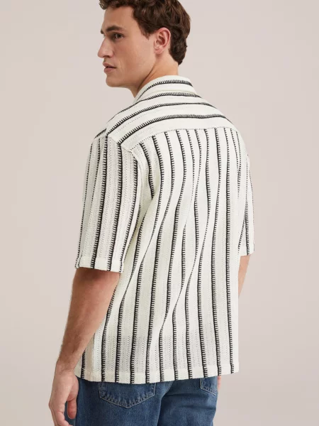 WE Fashion Cămașă fildeş negru