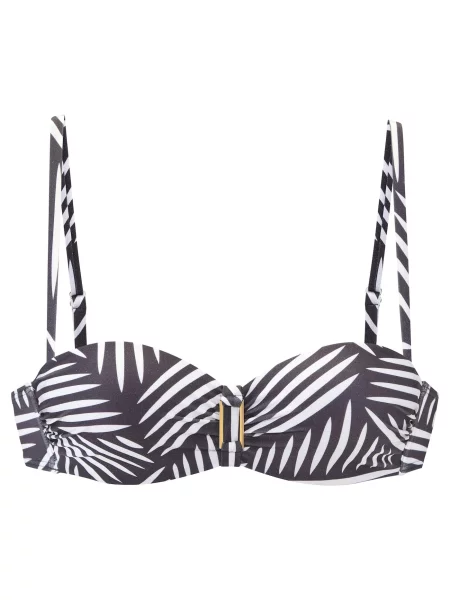 LASCANA Bikini zgornji del antracit bela