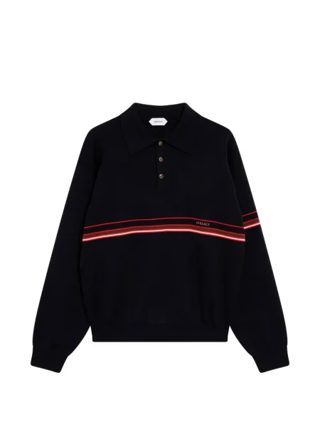 Lung tricou polo Versace albastru