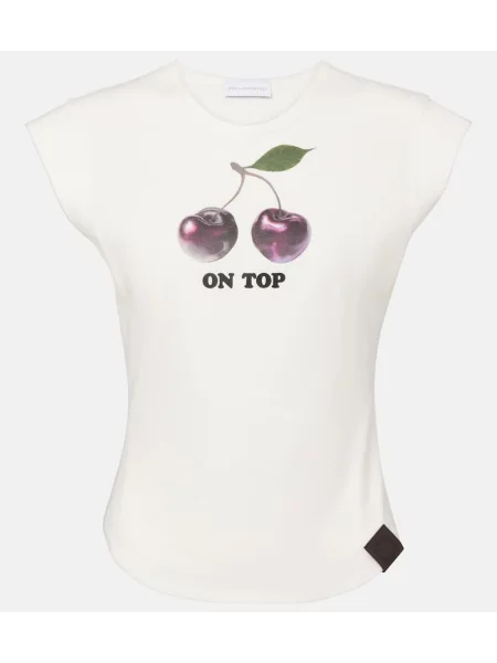 Tricou Stella Mccartney cu imagine din jerseu alb