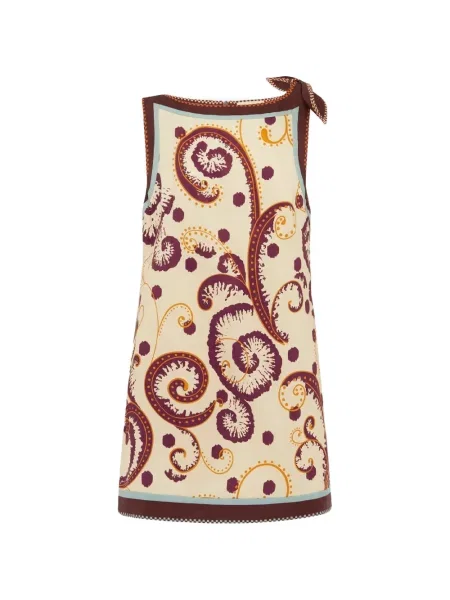 Rochie mini Alemais cu funde cu model paisley