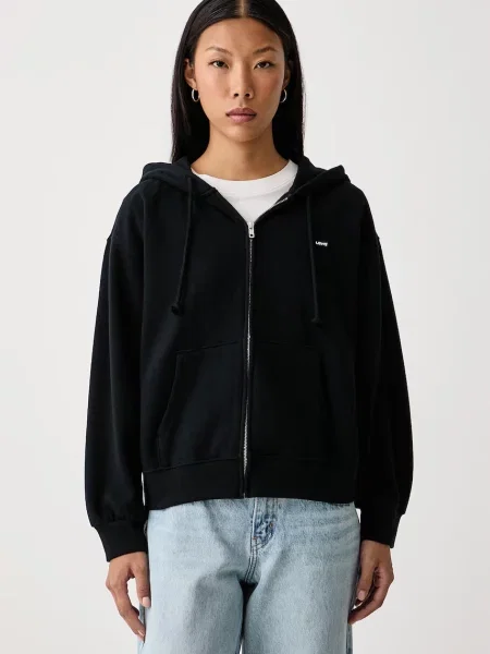 Levi's hanorac cu și glugă pentru femei cu EVERYDAY FULL ZIP negru