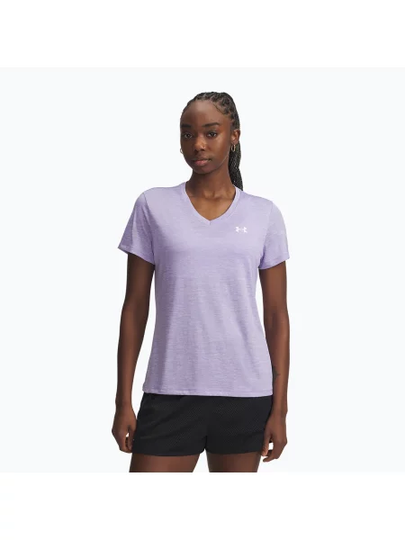 Tricou de antrenament pentru femei Under Armour Tech V-Twist transparent/white alb