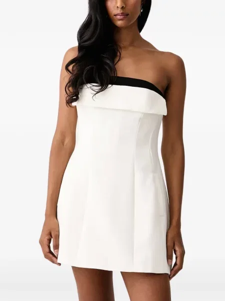 Rochie Bardot fără bretele alb