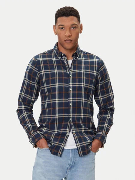 Barbour Πουκάμισο Crossfell Σκούρο Tailored Fit μπλε
