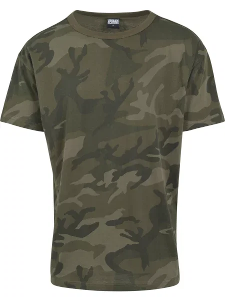 Urban Classics Póló világosbarna / khaki / olíva fekete