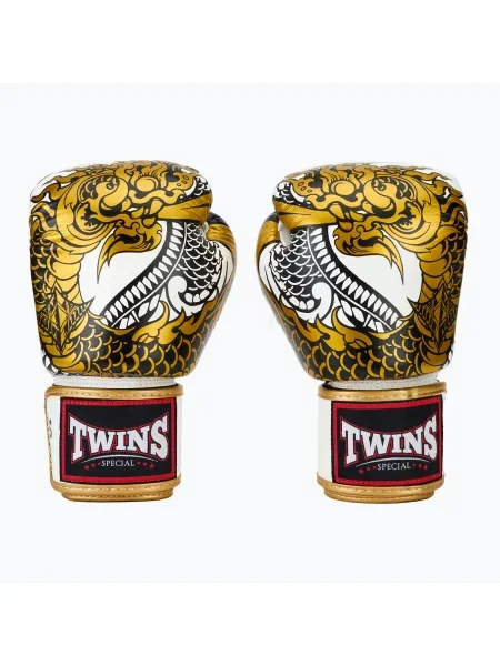 Twins Special Fancy бели/златни боксови ръкавици бяло