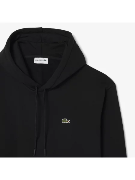 Lacoste Bluza Z Kapturem Z Dresówki czarna