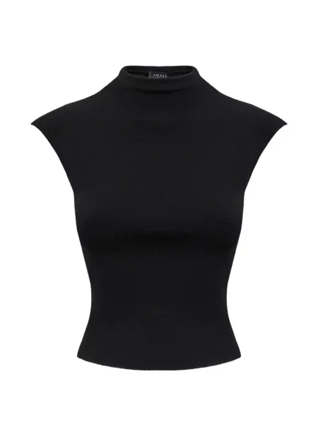 Top A.w.a.k.e. Mode fără mâneci tricotate negru