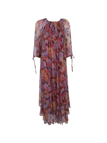 Rochie Rixo cu model floral cu imagine roșu
