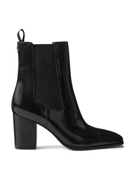 Lauren Ralph Lauren ghete scurte cu pentru femei din piele Rlyn Bte Hl negru