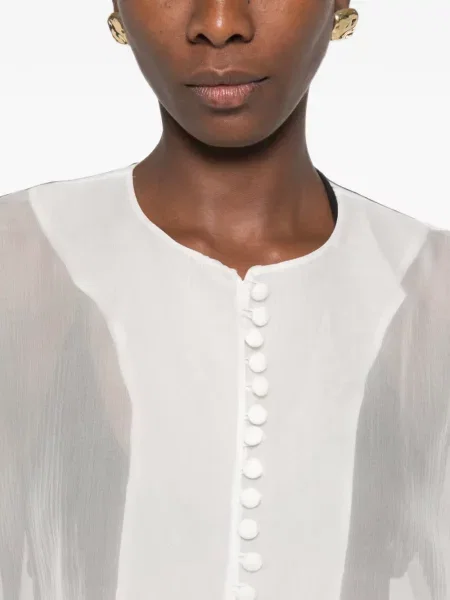 Bluză Balmain de mătase alb
