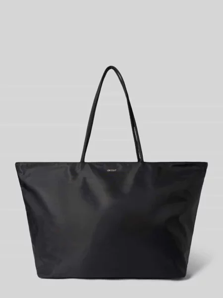Torba shopper z detal z logo Aim'n czarna