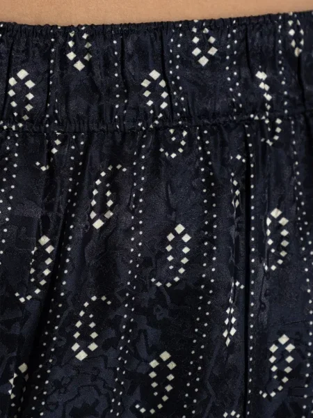 Pantaloni Tory Burch cu imagine cu model paisley albastru