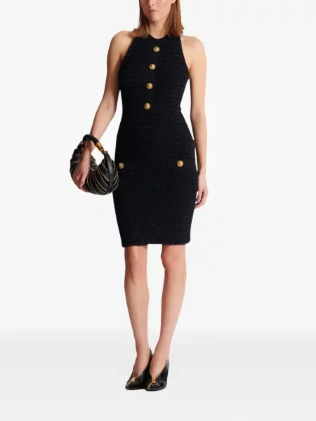 Rochie mini Balmain din tweed de costum negru