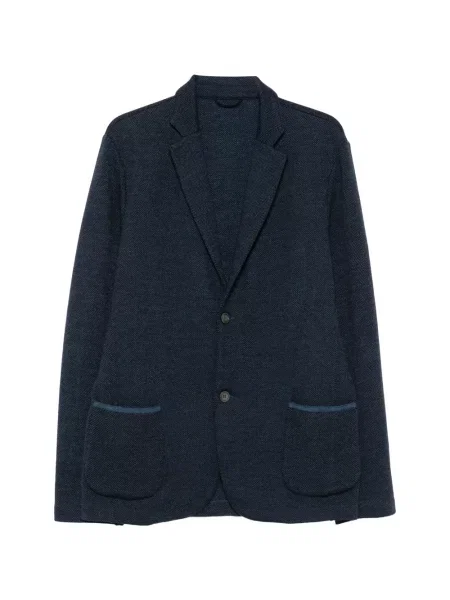 Sacou Gran Sasso de lână cu model herringbone albastru