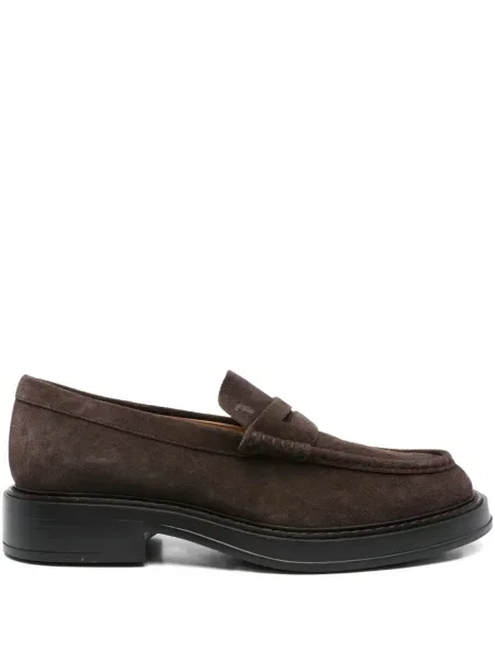 Pantofi loafer Tod's din piele de căprioară maro