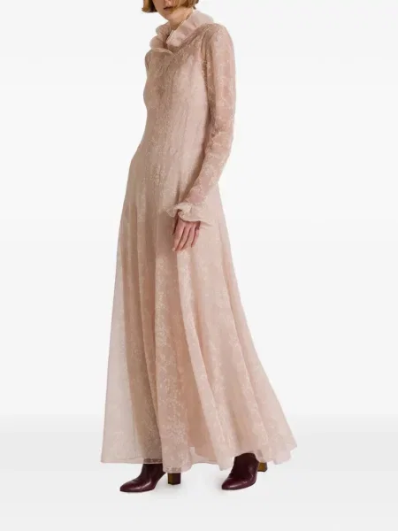 Rochie Alberta Ferretti cu model floral cu volane roz