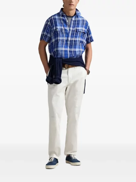 Pletene sportske kratke hlače Polo Ralph Lauren s printom bijela