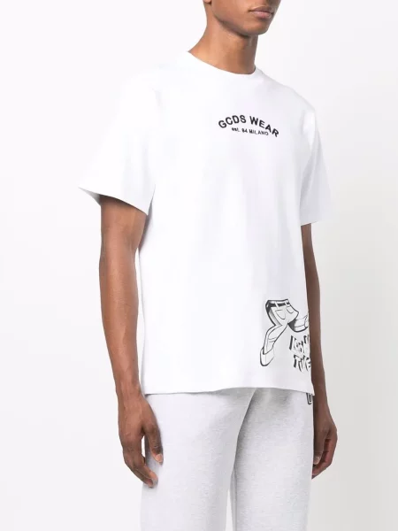 Tricou Gcds cu decolteu rotund alb