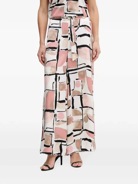 Pantaloni palazzo Joseph Ribkoff cu imagine cu imprimeu abstract alb