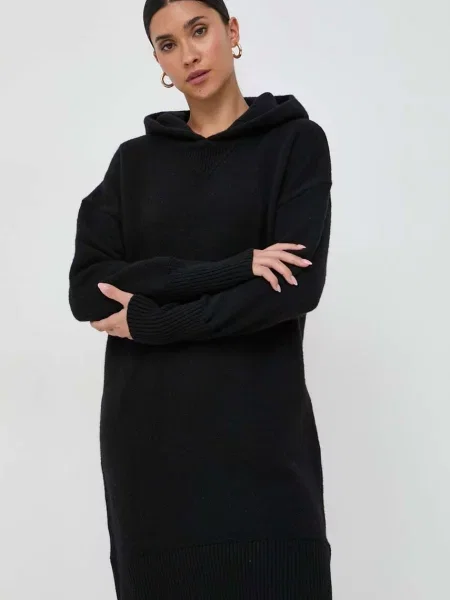 BOSS BLACK De lână rochie Faila negru