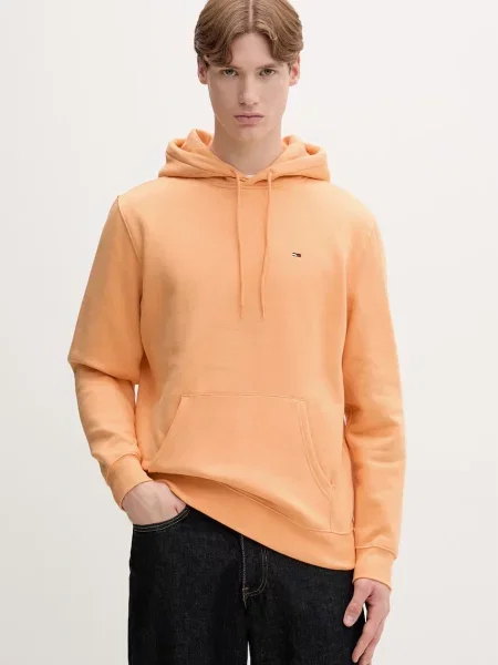 Tommy Jeans bluza z kapturem pomarańczowa
