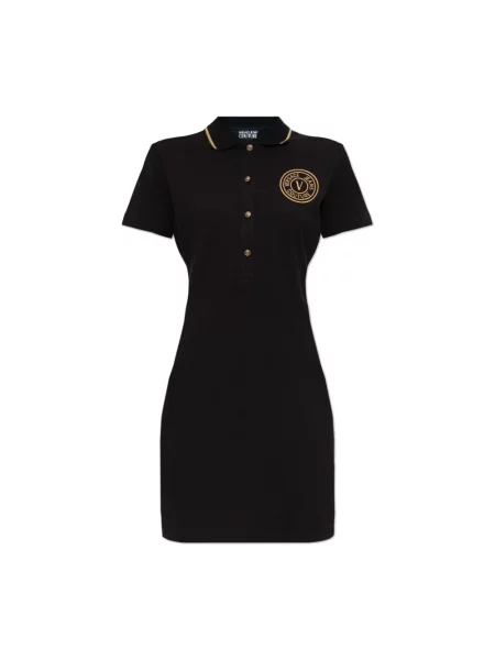 Sukienka jeansowa Versace Jeans Couture z logo czarna