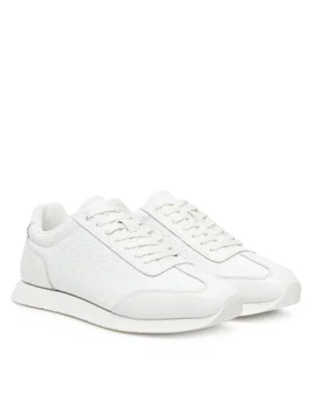 Calvin Klein Sneakersy Low Prof Runn Laceup Mono bílá
