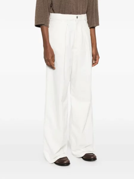 Pantaloni Haikure plisate alb