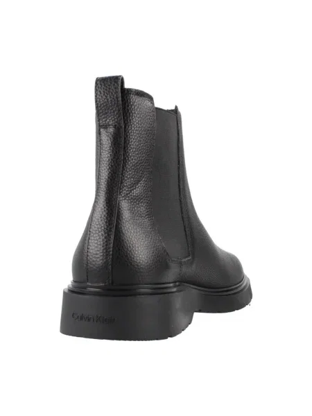 Calvin Klein bőr bokacsizma COMBAT ESS CHELSEA BOOT LTH fekete