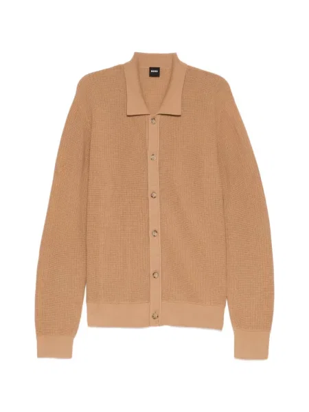 Cardigan Boss cu autograf maro