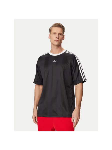 Adidas Majica adicolor Jacquard Loose Fit črna