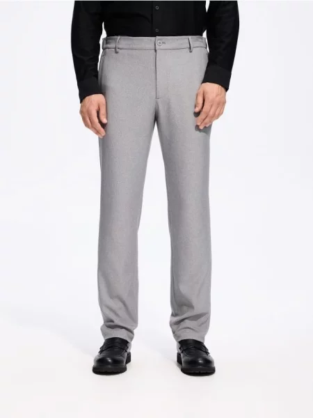 Reserved Pantaloni chino slim uni deschis gri
