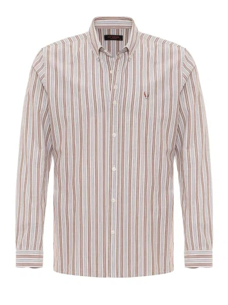 By Diess Collection Košulja smeđa / svijetlosmeđa / grafit siva bijela