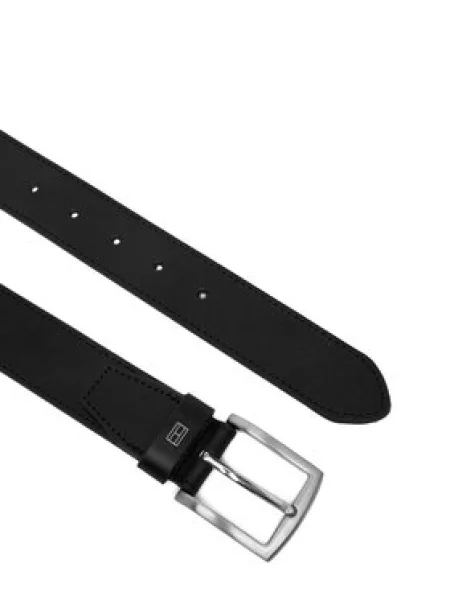 Nadrágszíj Tommy Hilfiger Denton Square Buckle Leather Belt fekete