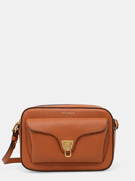 Coccinelle crossbody kabelka kožená BEAT SOFT oranžová