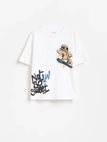 Reserved Tricou cu aplicație de Crăciun alb