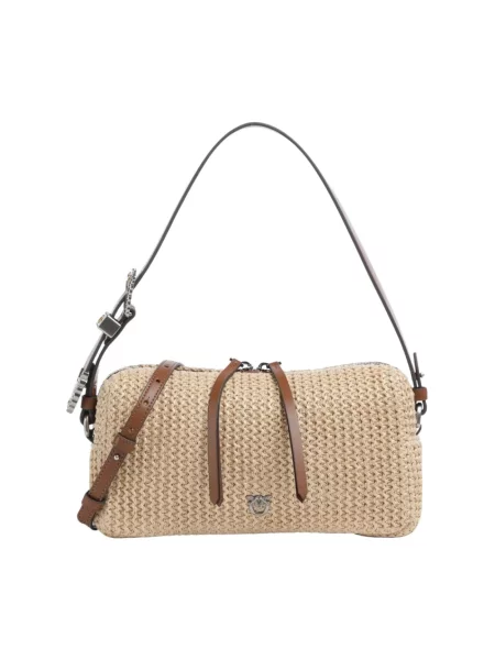 Pinko torebka crossbody pleciona beżowa