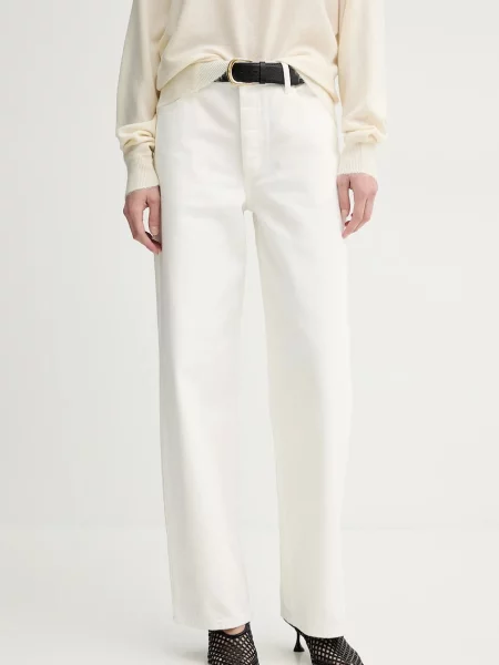 By Malene Birger jeans VINOLA femei high waist alb