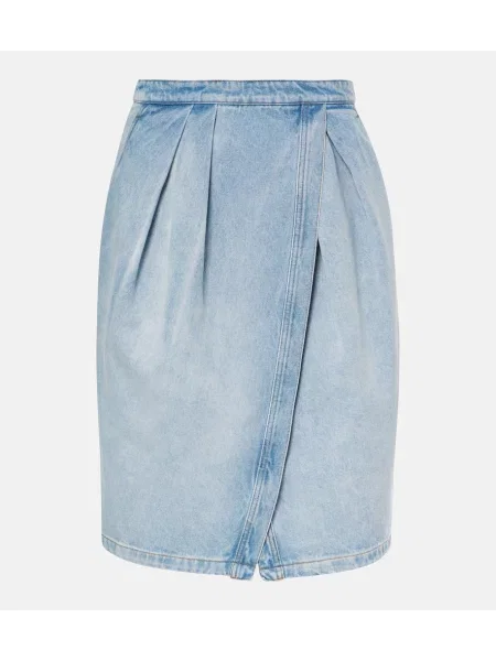 Spódnica jeansowa Dries Van Noten do kolan niebieska