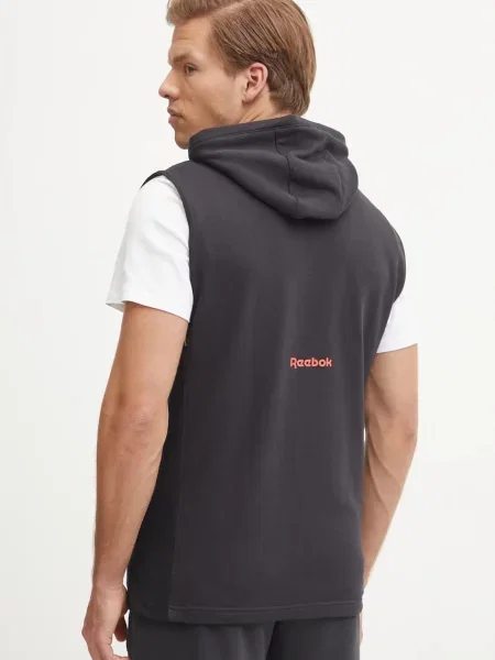 Свитер Reebok с капюшоном с принтом черный