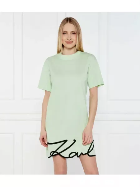 Karl Lagerfeld Rochie KARL SIGNATURE HEM verde