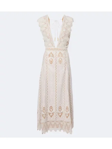Rochie midi Johanna Ortiz cu broderie alb